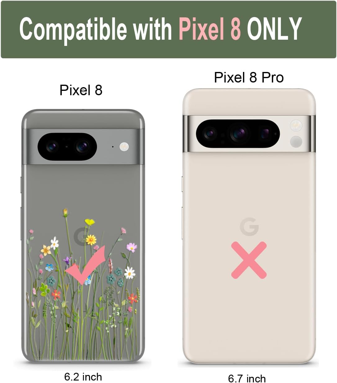 For Pixel 8 Clear Soft TPU Shock Absorption Slim Embossed Protective Case - Image 9