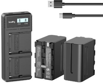 Replacement Batteries (2 Pack) & Fast USB Dual Charger for Sony NP-F970