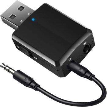 USB Bluetooth 5.0 Audio Transmitter Receiver 3 in 1, Mini Bluetooth AUX Adapter