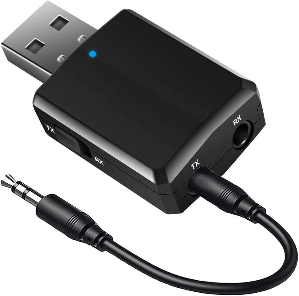 USB Bluetooth 5.0 Audio Transmitter Receiver 3 in 1, Mini Bluetooth AUX Adapter
