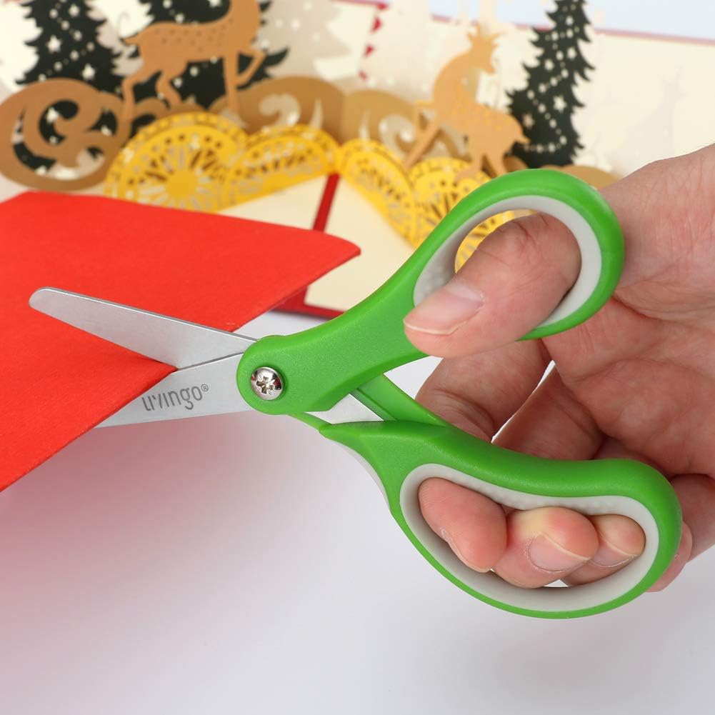 5" Left and Right Handed Kids Scissors, Safety Blunt Tip Scissors 3 Pack - Image 6
