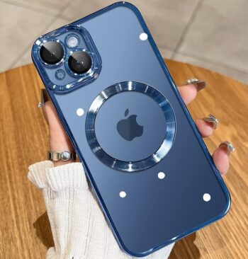 For iPhone 14 Magnetic Slim Case with Camera Protector - Blue