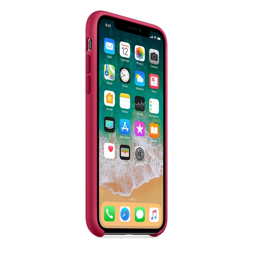 For iPhone X Silicone Soft Silicone Protective Shockproof 5.8 inch Case,Rose Red - Image 3