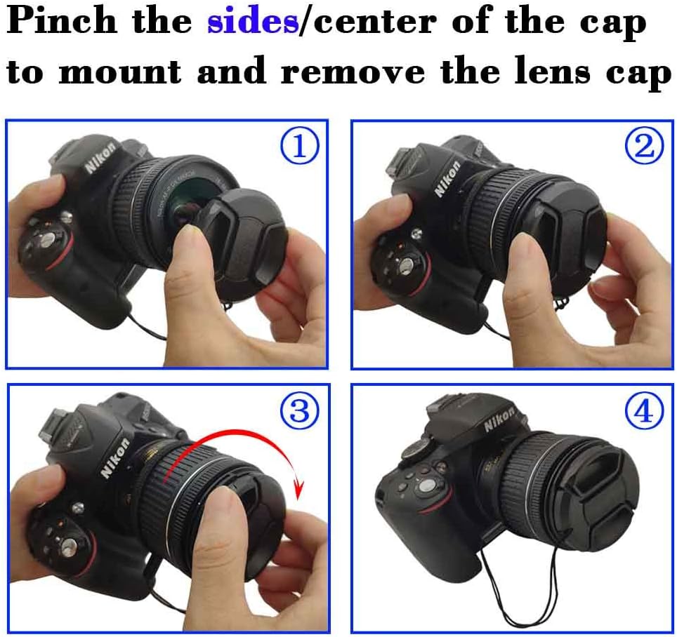 Lens Cap Cover with Keeper for AF-P DX NIKKOR 18-55mm f/3.5-5.6G VR Lens-2 Pack - Image 7