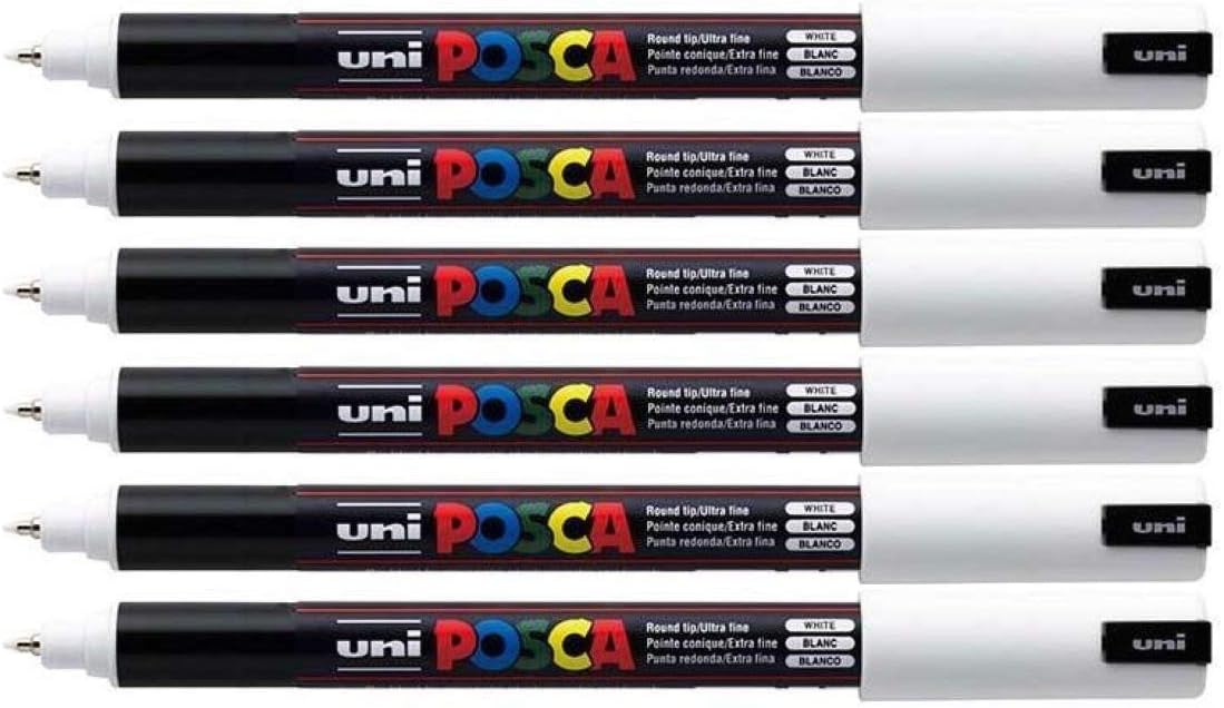 White Colour Paint Marker Pens Ultra Fine 0.7mm Calibre Tip NIB