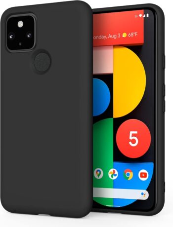Ultra Thin Premium Rubber Soft Silicone Case for Google Pixel 5 Case (Black)