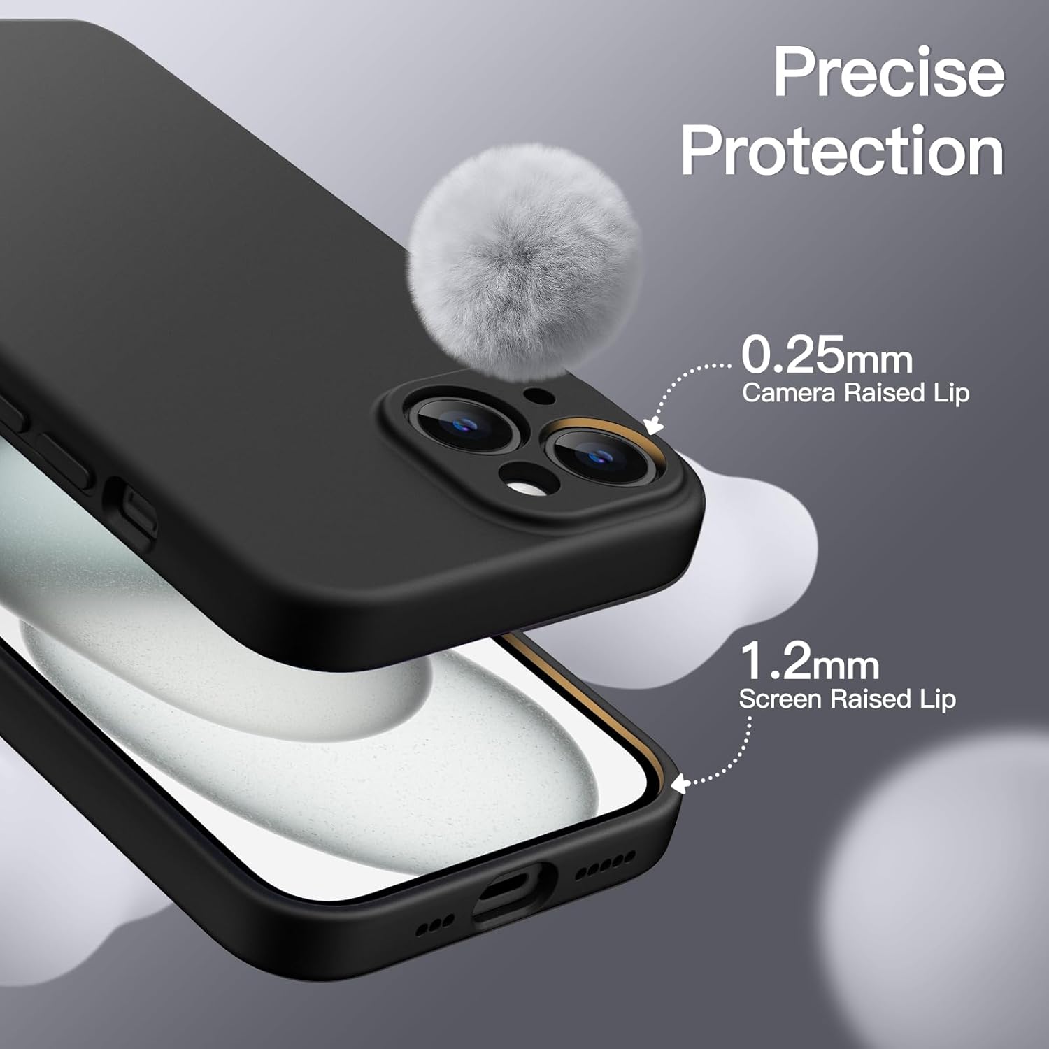Magnetic Silicone Case for iPhone 15 6.1-Inch, Compatible with MagSafe (Black) - Image 6
