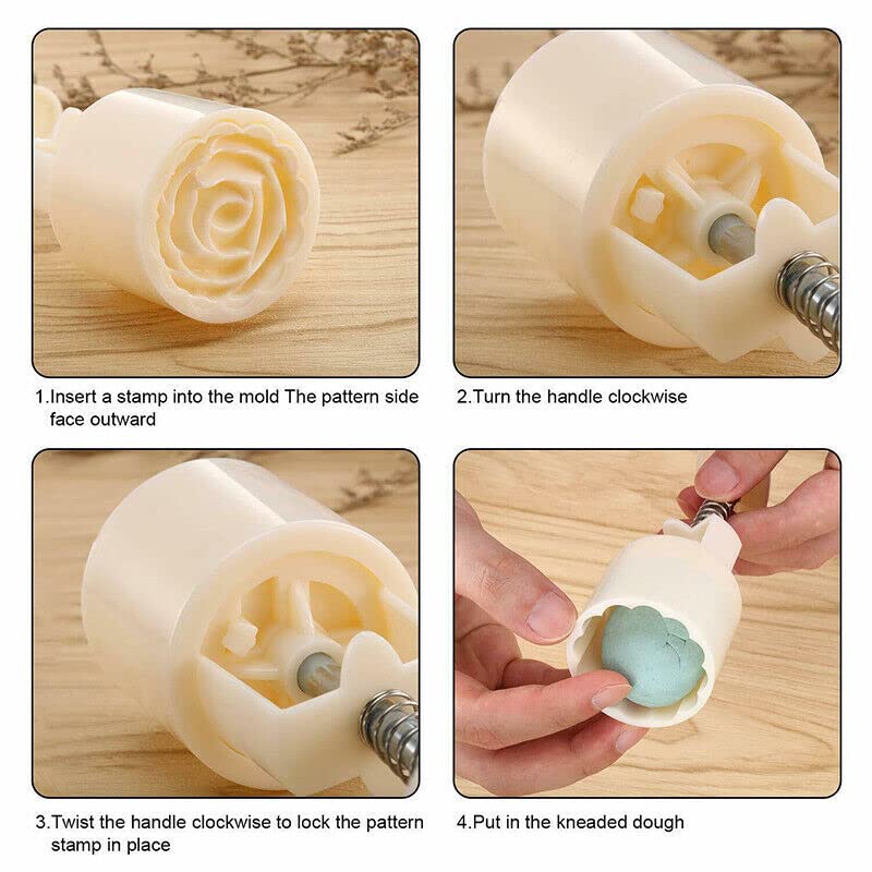 Cookie Stamp Press Mid Mooncake Decor Cookies Round Moon Cake Autumn Festival - Image 2