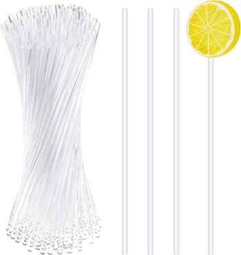 Clear Lollipop Sticks, 100Pcs Reusable Acrylic Lollipop Sticks Clear