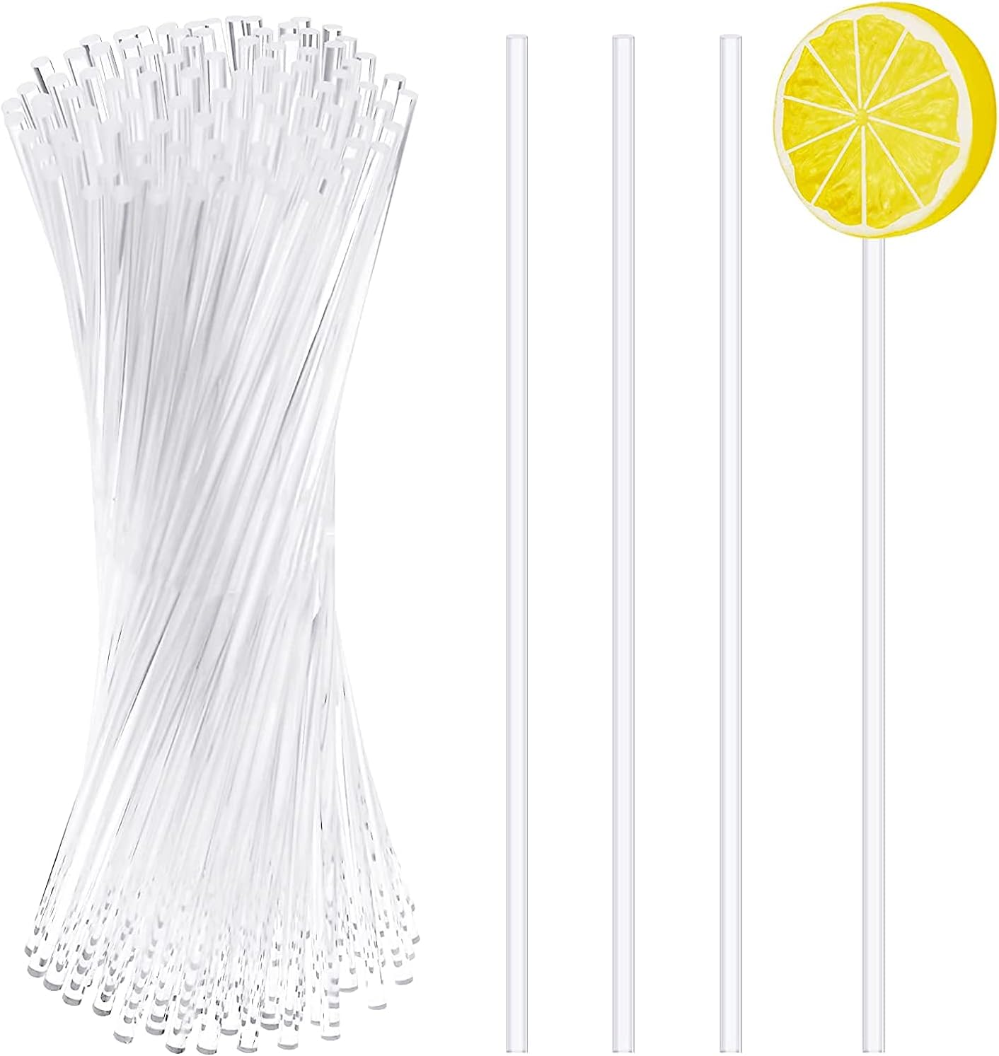Clear Lollipop Sticks, 100Pcs Reusable Acrylic Lollipop Sticks Clear