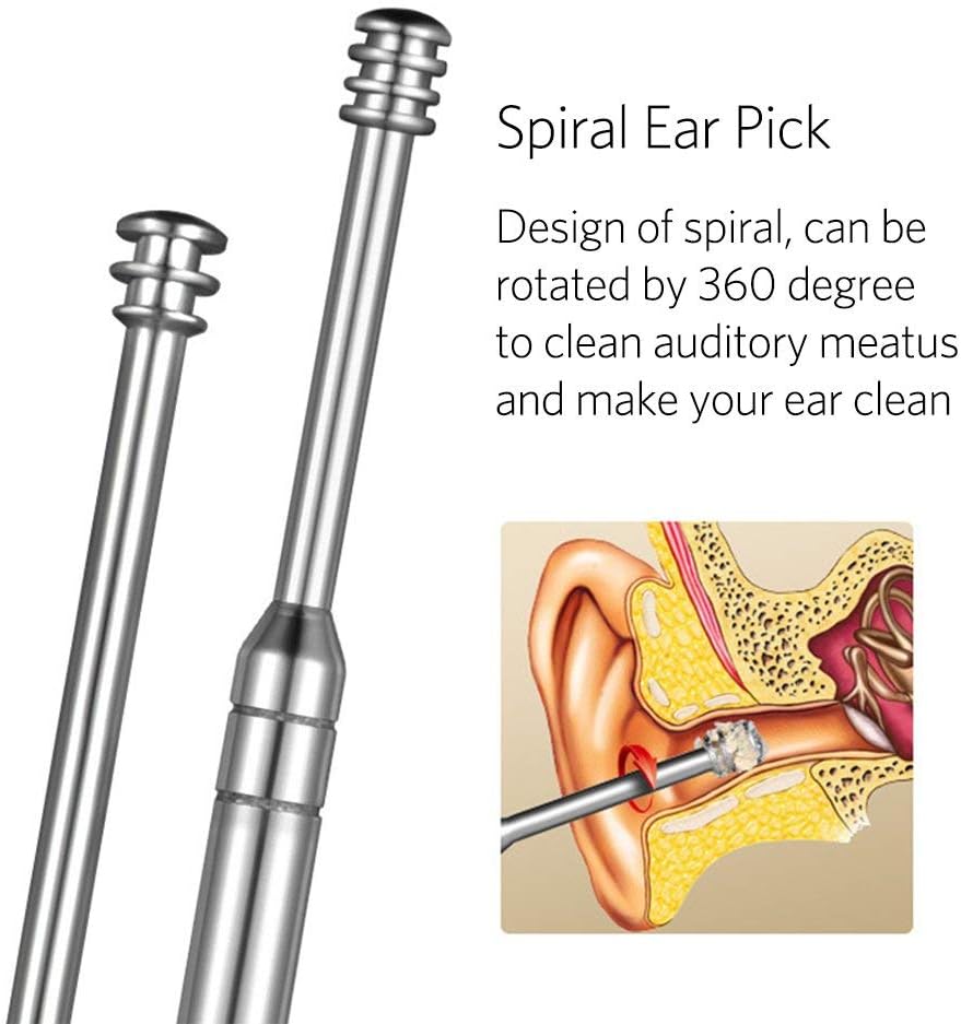 Stainless Steel Ear Pick, Earwax Removal Kit - 8 pcs - Image 4