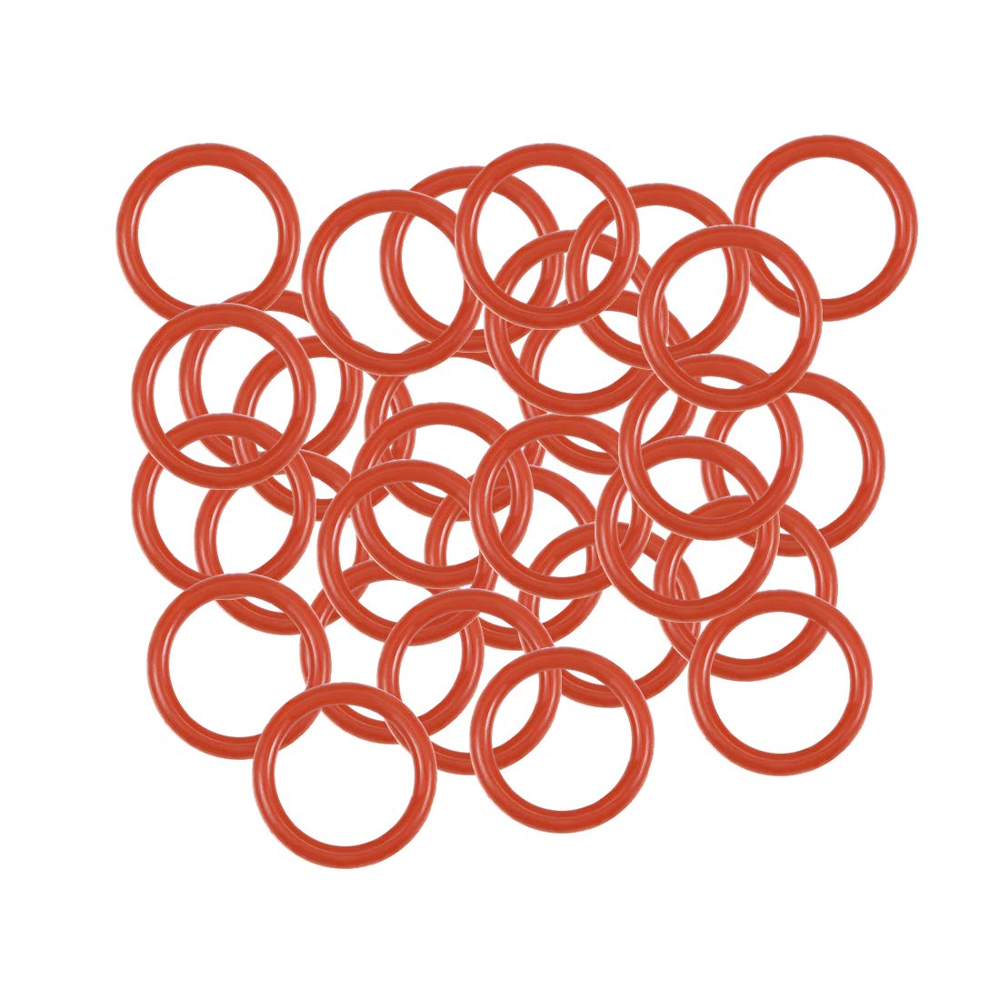 Silicone O-Rings 8mm OD, 6mm Inner Diameter, 1mm Width, Seal Gasket Red 30Pcs -