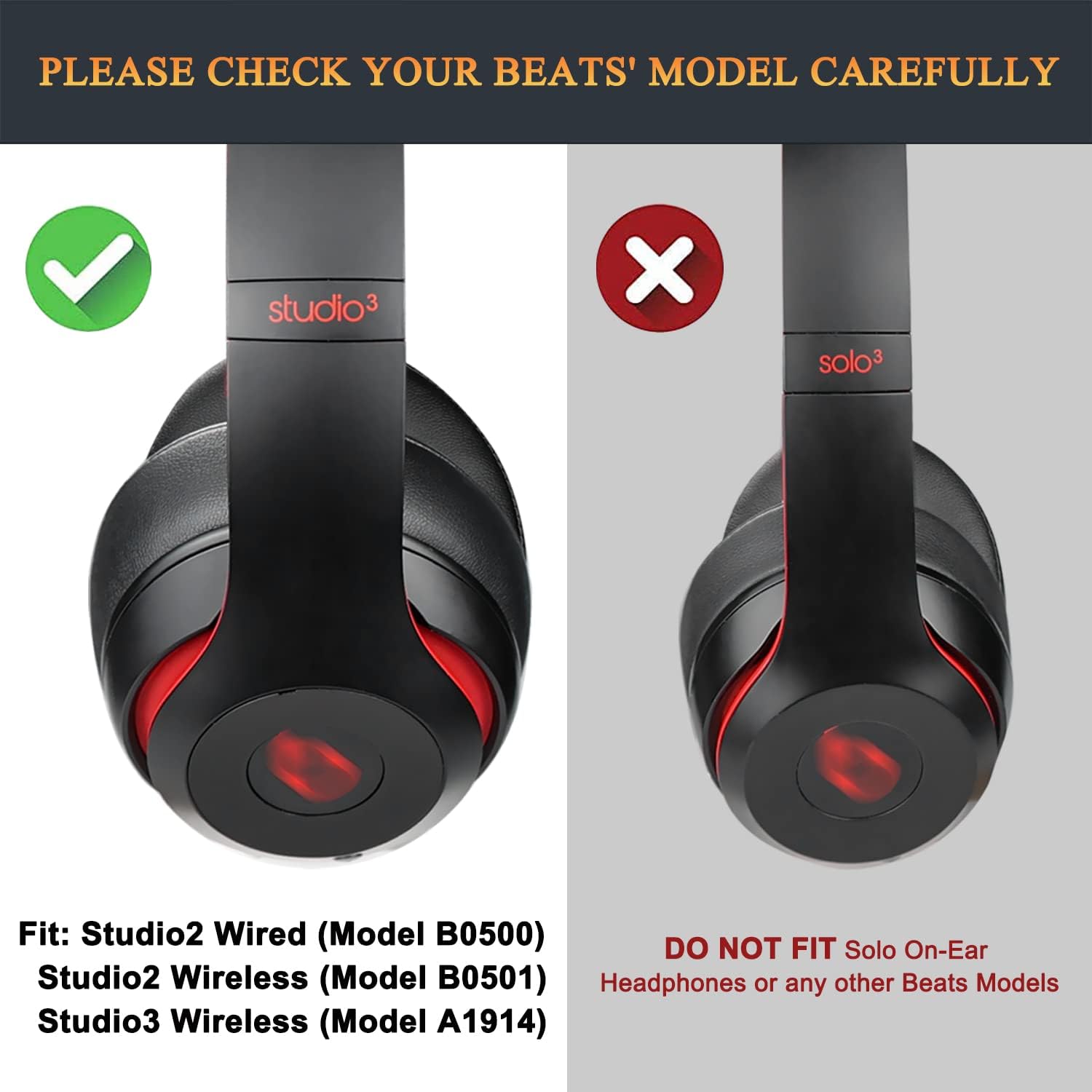 Professional Earpads Replacement Ear Pads Cushions for Beats Studio 2 & 3 - Image 2