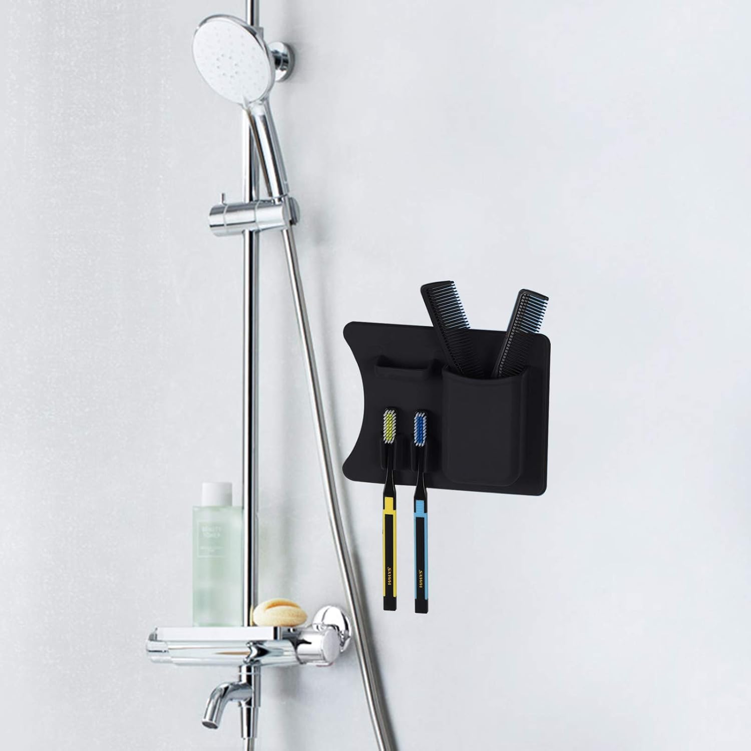 Silicone Toothbrush Holder for Shower Toothbrush Holder Organizer -1pcs -Black - Image 8