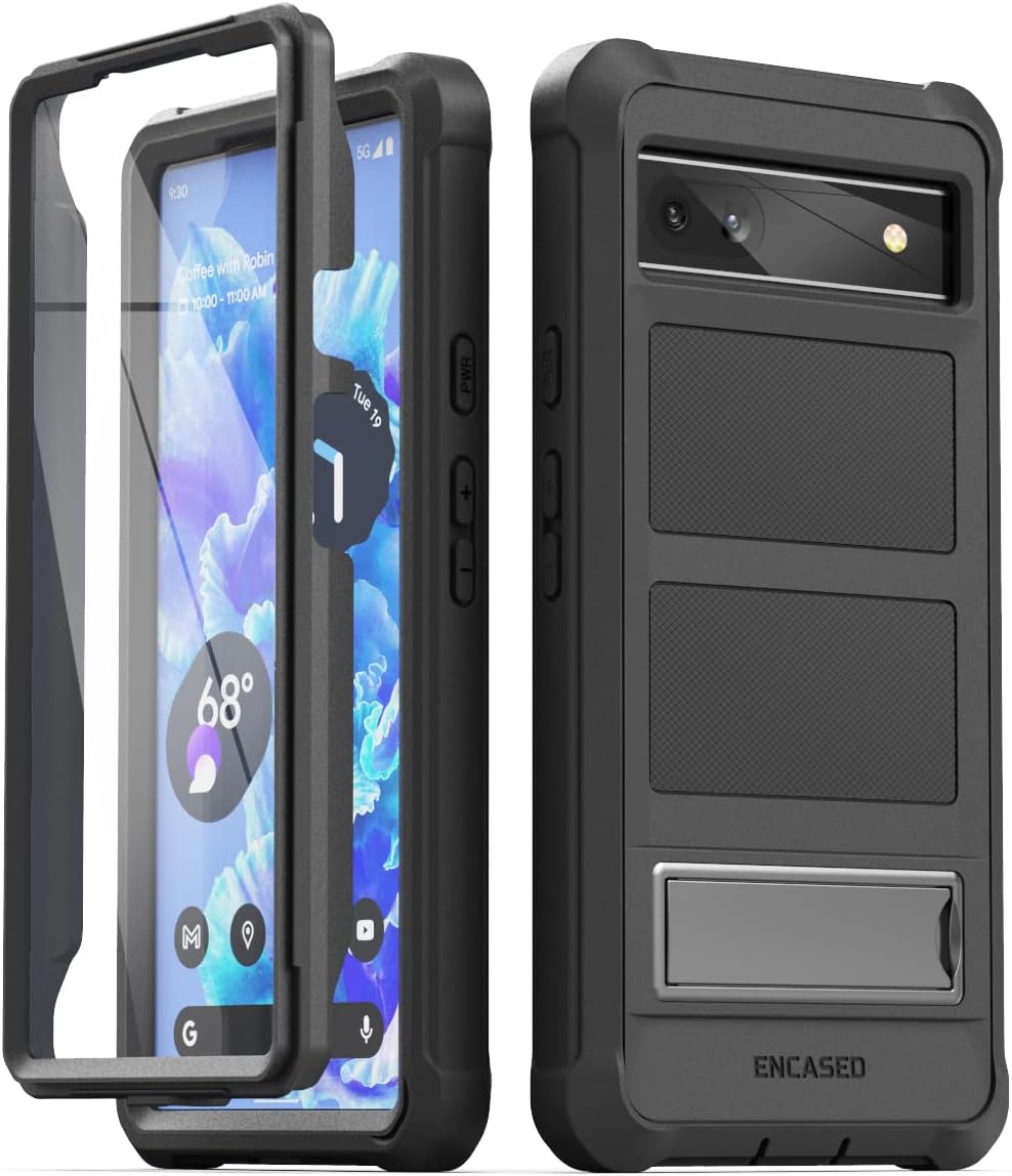 (Google Pixel 6a 2022) Case with Kickstand, Protective Built-in Screen Protector - Image 4