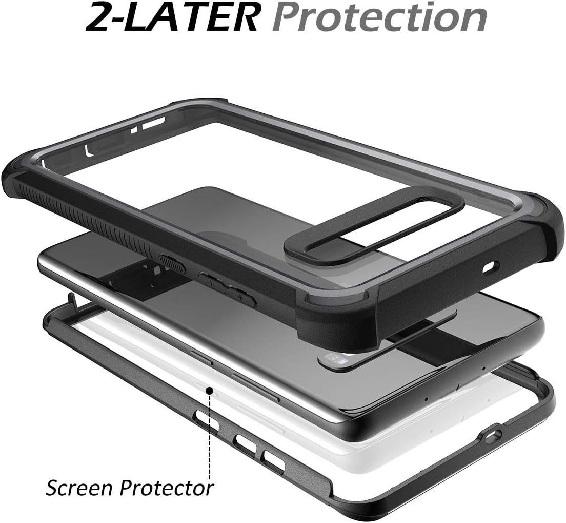 For Samsung Galaxy S10 Full Body Protection Shockproof Bumper Case - Black - Image 3