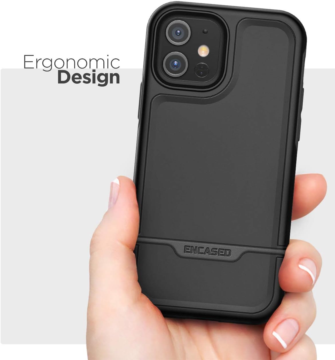 iPhone 12/12 Pro (2020) Heavy Duty Full Body Rugged Cover - Black - Image 4