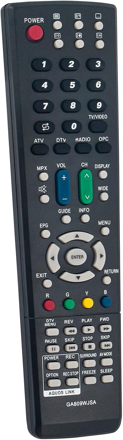 GA809WJSA RRMCGA809WJSA Replacement Infrared Remote Control fit for Sharp LCD TV - Image 2