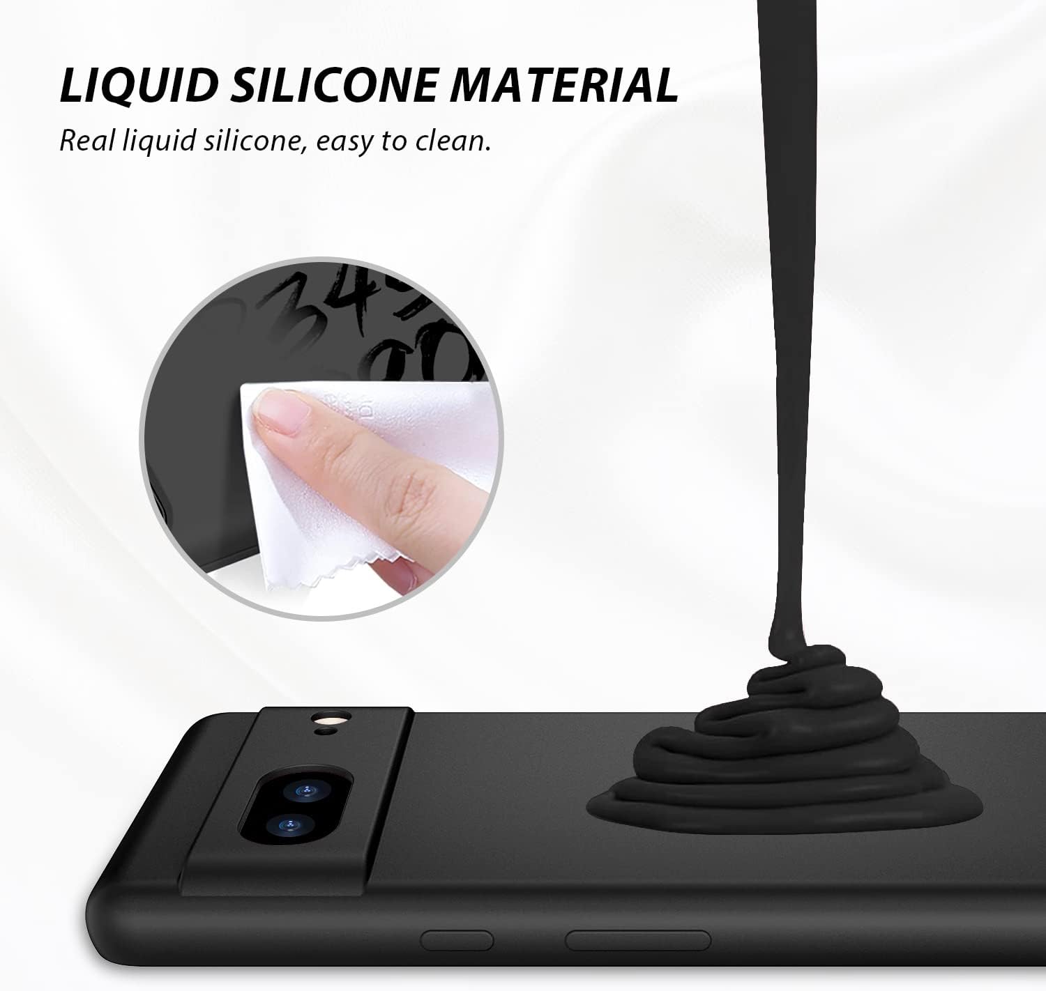 Silicone Anti-Scratch Gel Rubber Shockproof Case for Pixel 7a (2023) - Black - Image 5