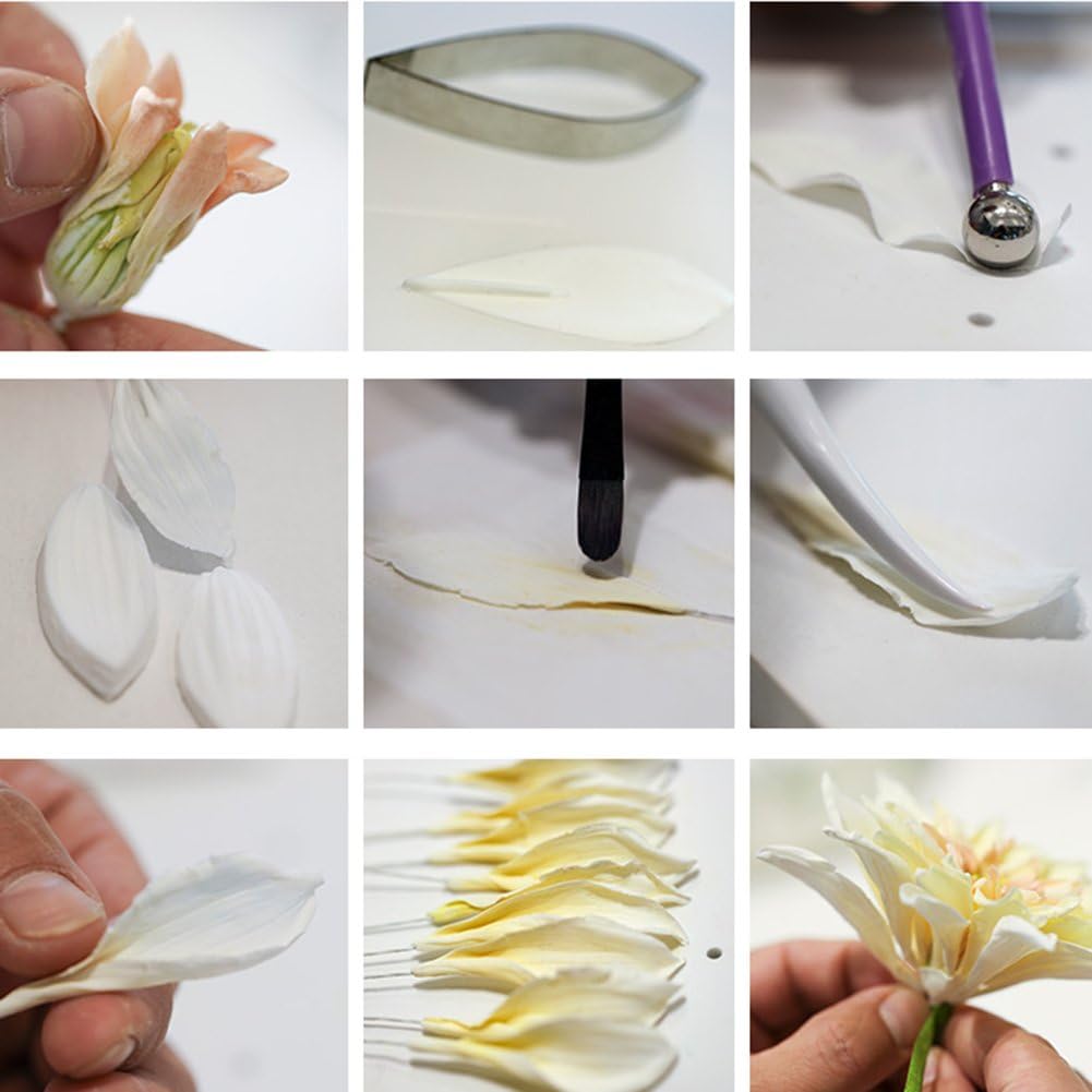 Dahlia Sugar Flower Veining Molds Fondant Cutters Gumpaste Cake Craft (14PCS) - Image 7
