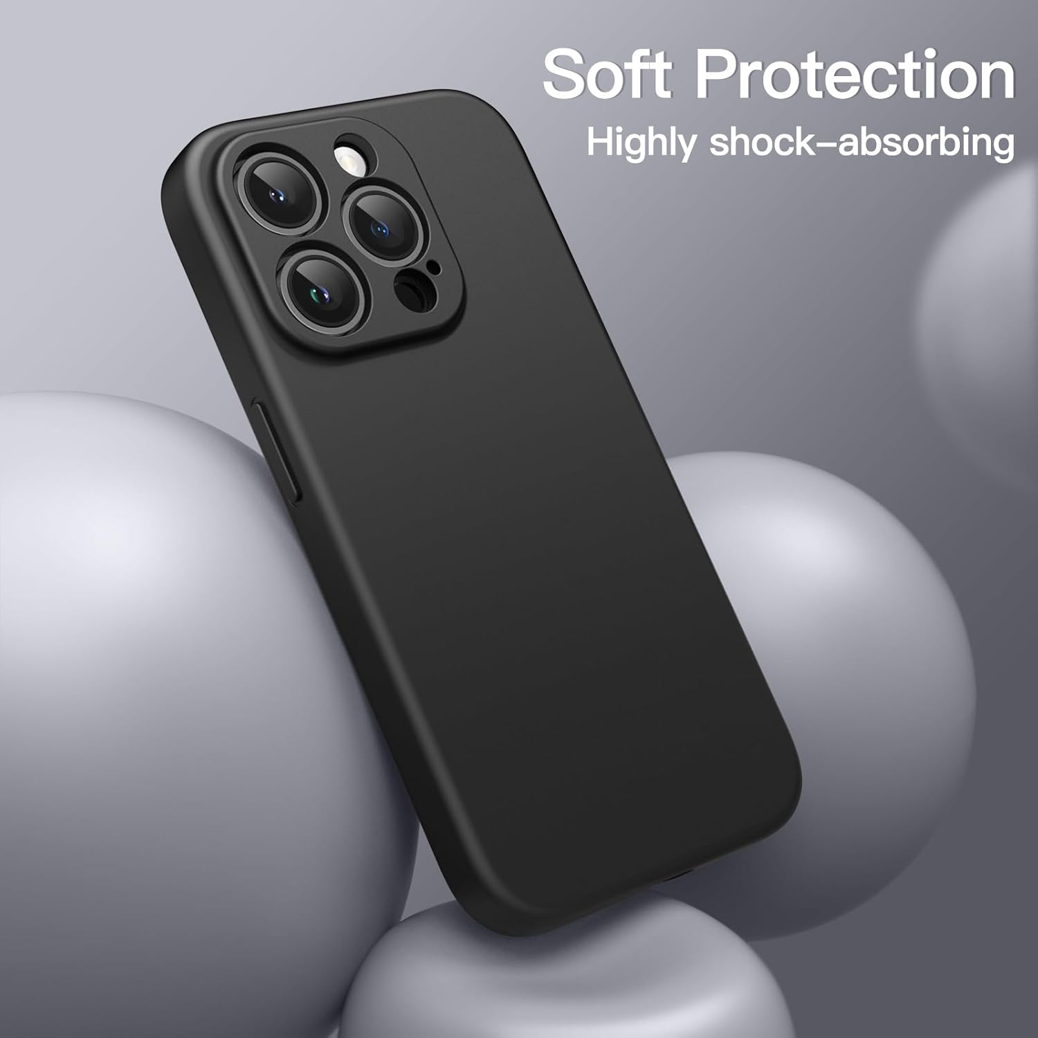 Magnetic Silicone Case for iPhone 15 Pro 6.1", Compatible with MagSafe (Black) - Image 5