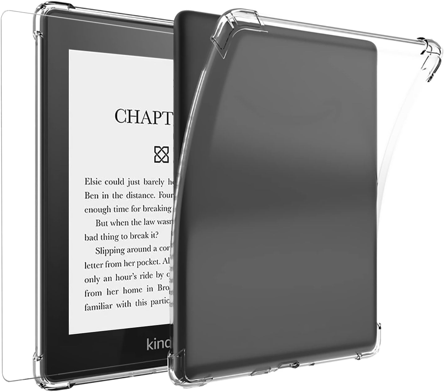 6'' All-New Kindle Clear Case with Tempered Glass Screen Protector