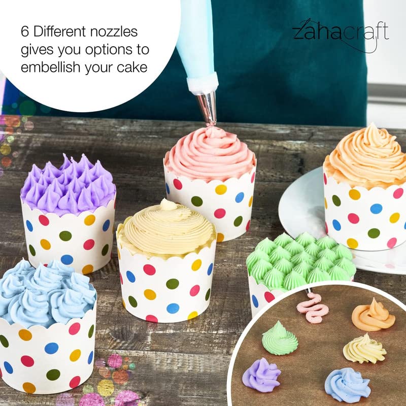 Piping Bags and Nozzles Set of 9 Pcs with Converter, Premium Stainless Steel - Image 2