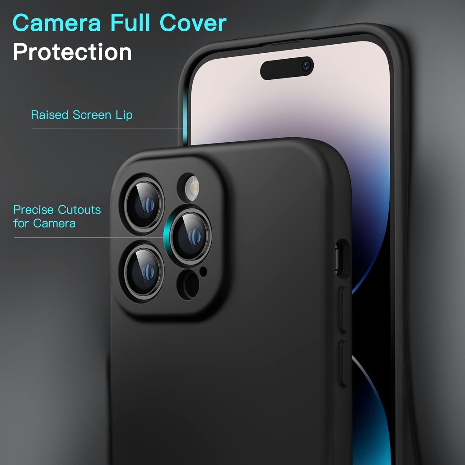 Magnetic Silicone Case for iPhone 14 Pro 6.1-Inch (Black) - Image 4
