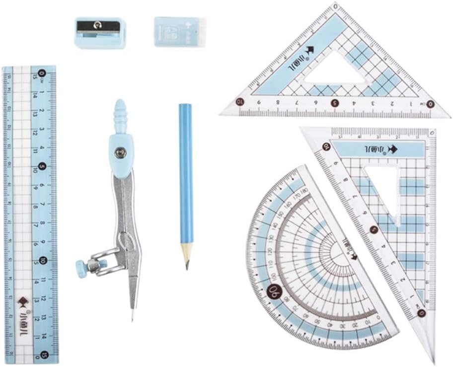 8 Pcs Compass/Math Set for Students with Shatterproof Storage Box, Geometry Set - Image 2