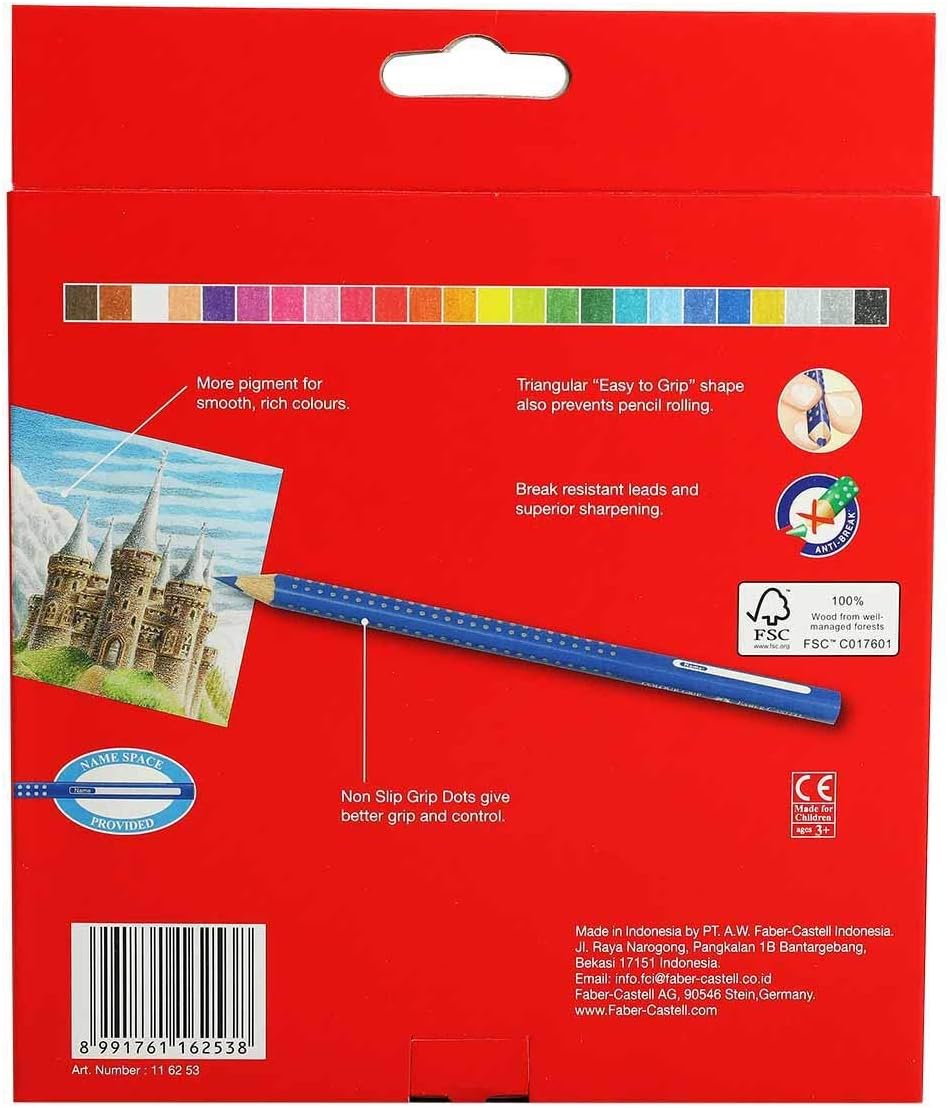 Faber-Castell Permanent Colour Grip Pencils Box of 24, (16-116253) - Image 3