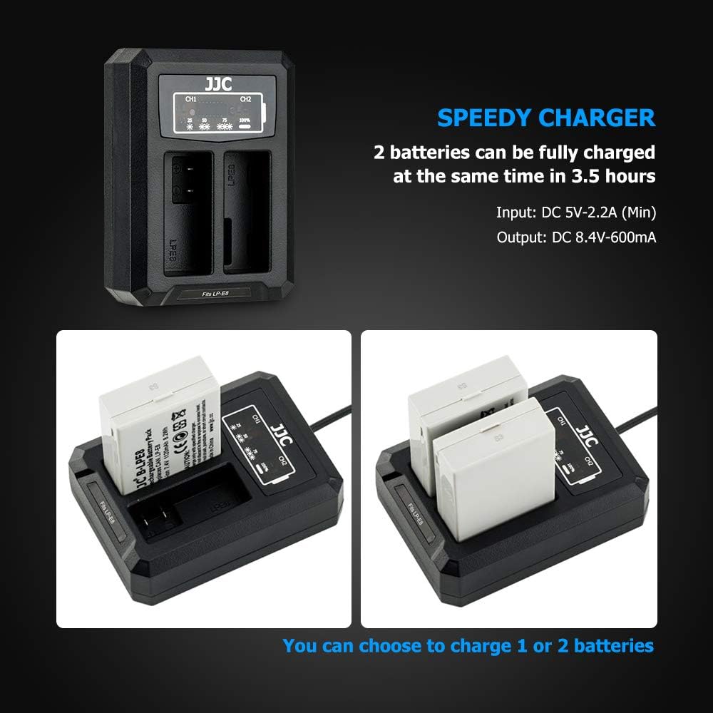 LP-E8 Battery Charger USB Dual Slots for Canon EOS 700D 650D 600D 550D Rebel T5i - Image 4