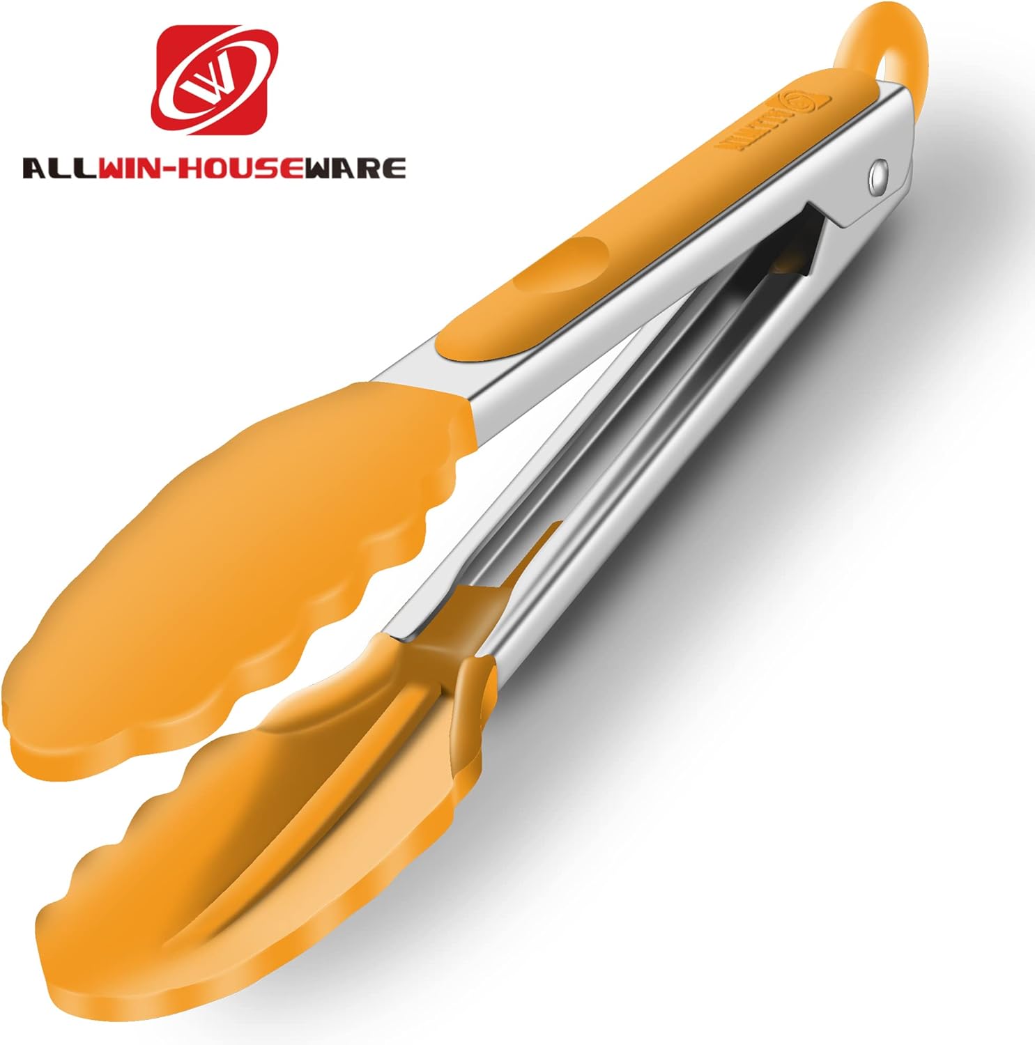 9-Inch & 12-Inch Premium Stainless Steel Food Tongs, Orange Silicone BPA Free - Image 5