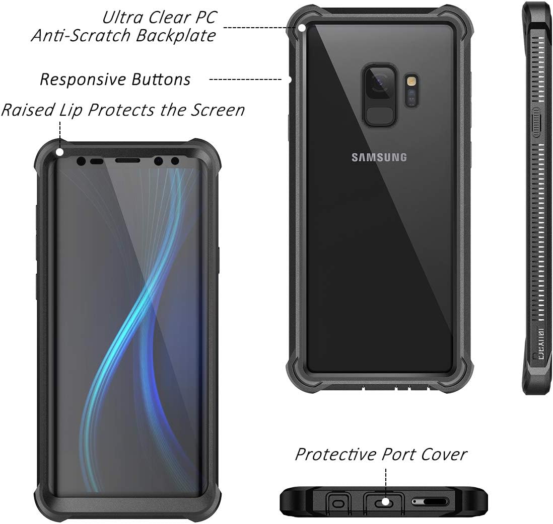 Case for Samsung Galaxy S9 360 Full Body 3 Layers of Protection - Black - Image 2