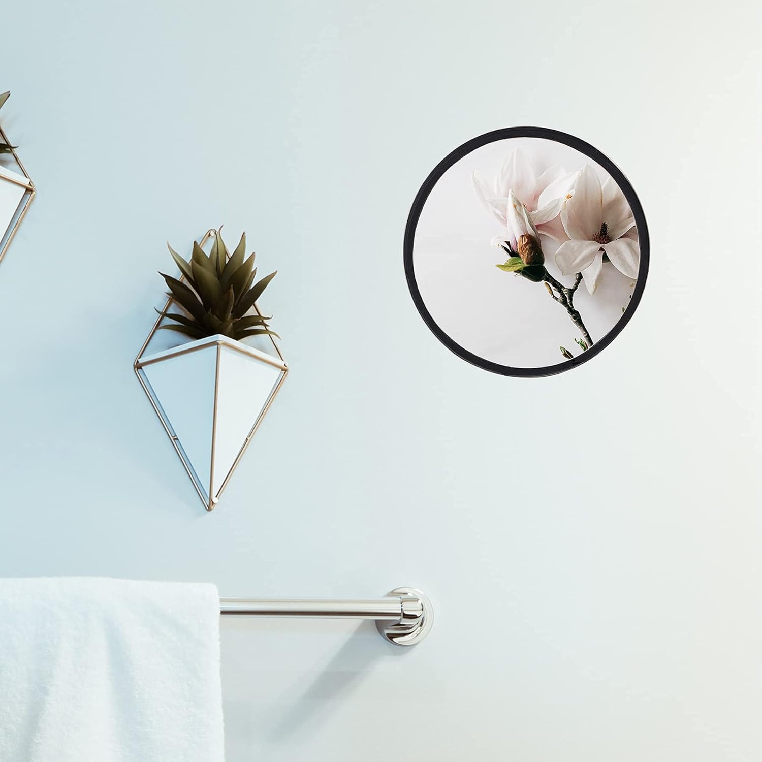 Small Wall Mirror Black Silicone Shower Mirror 7.67 Inch Small Mirror for Wall - Image 5