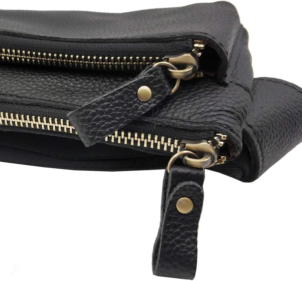 Leather Fanny Pack Waist Bag for Men Travel Hiking, Running, Hip Bum Belt - Image 5
