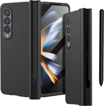 Cover Case for Galaxy Z Fold 4 Case, Built-in Screen Protector - Black