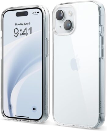 iPhone 15, Crystal Clear PC + TPU Hybrid Military Grade Drop Protection Case