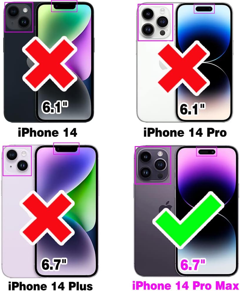 For iPhone 14 Pro Max 6.7 inch Wallet Cover with Screen Protector - Blue - Image 2