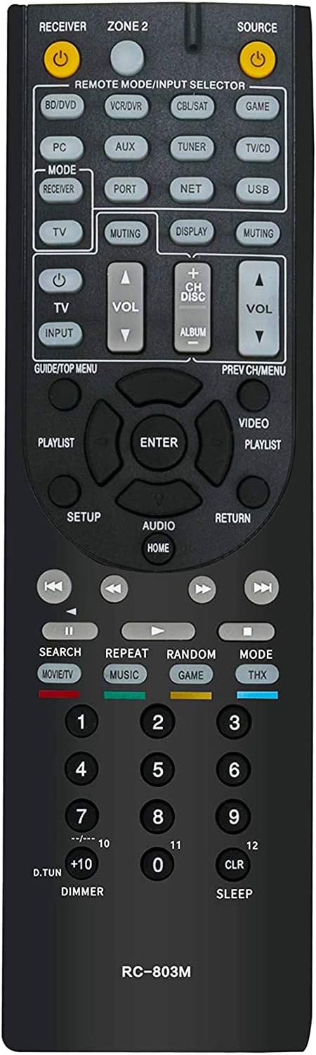 RC803M Replacement Remote Control Suit for Onkyo AV Receiver HT-S7409 - Image 7