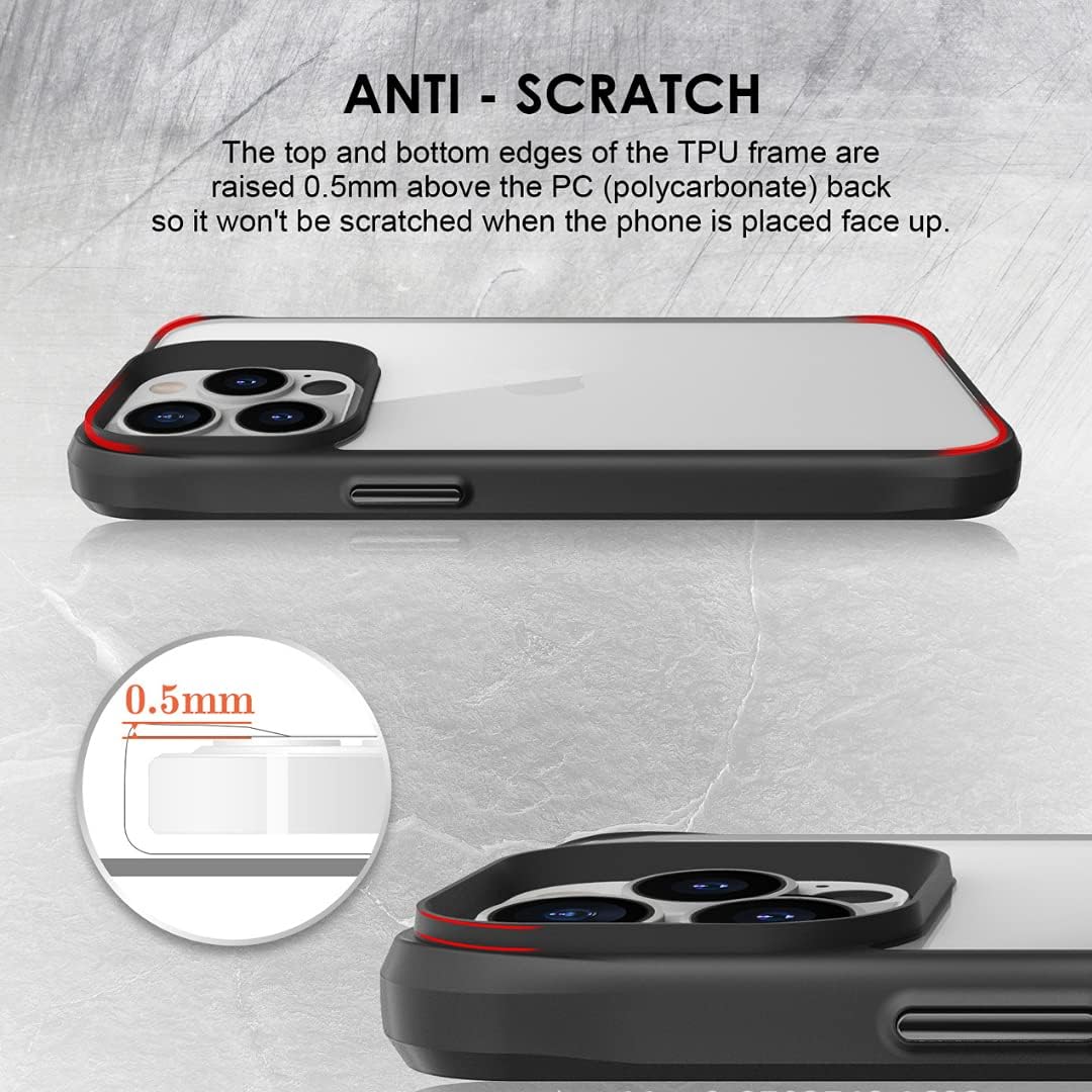 (2021) iPhone 13 PRO MAX - Clear Hybrid TPU Anti Scratch Crystal Clear Case - Image 3