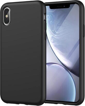 Silicone Case Compatible with iPhone Xs and iPhone X 5.8", Soft Touch (Black)