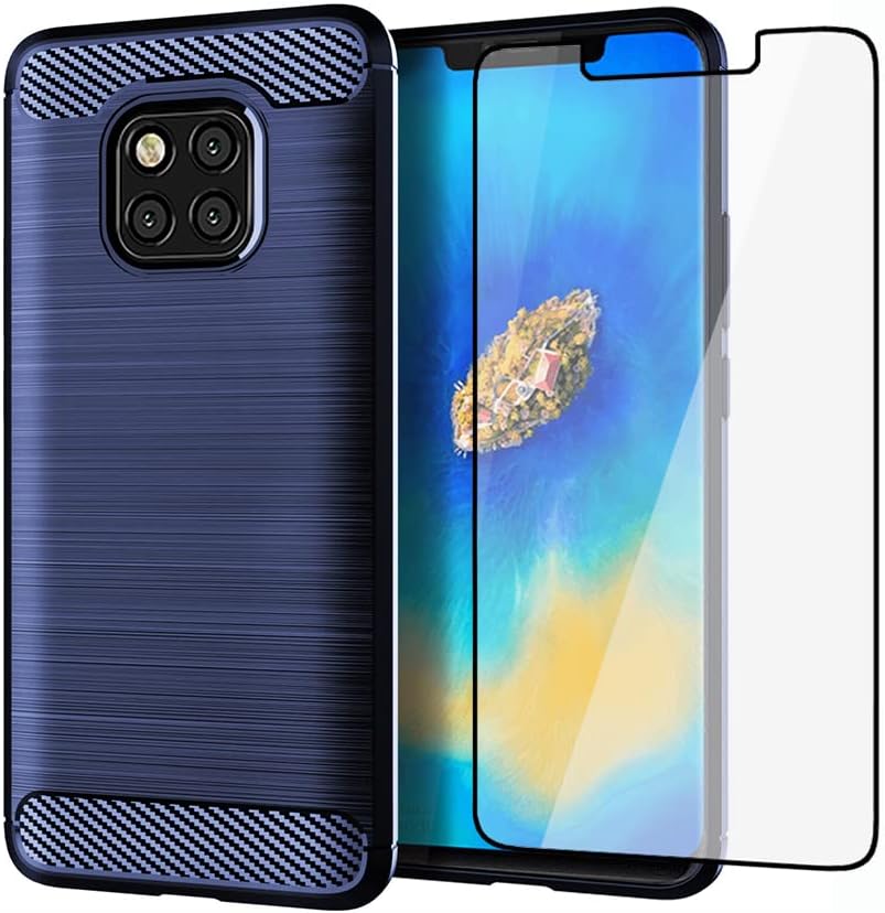 For Huawei Mate 20 Pro Slim Thin Soft TPU Case w Tempered Glass Screen Protector