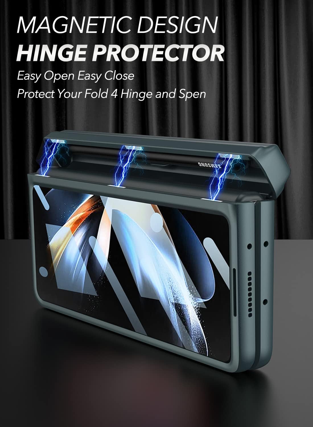 Samsung Galaxy Z Fold 5 with Kickstand + S Pen Holder/ Hinge Protection Case - Image 4