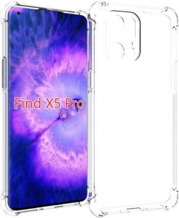 For Oppo Find X5 Pro Clear TPU Four Corners Protective Cover - Transparent