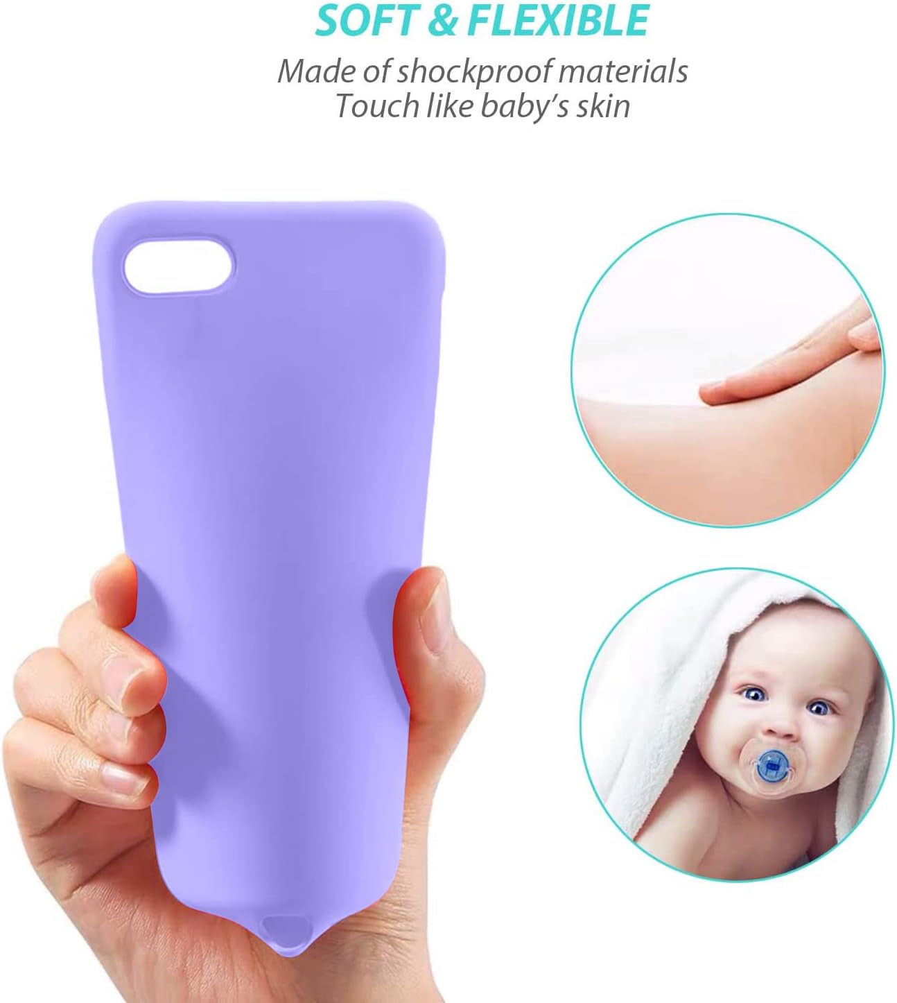 Nano Shockproof Silicone Case Compatible w Apple iPhone SE 2022/SE 2020 - Purple - Image 4