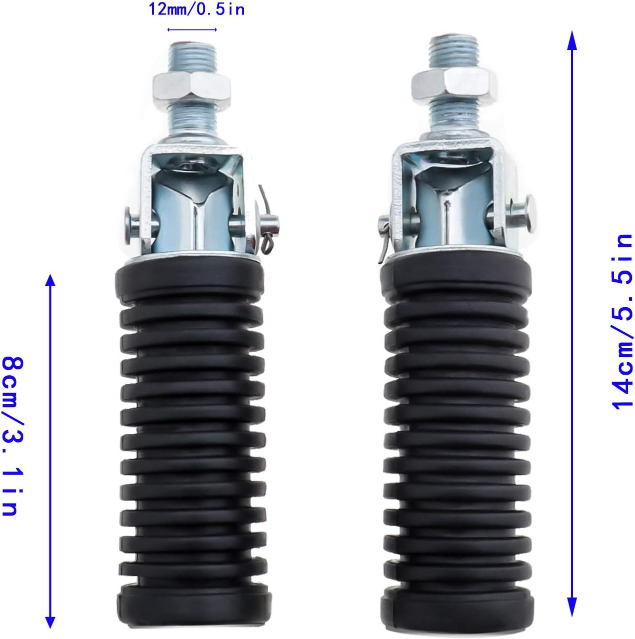 Pair Of Motorcycle Folding Pillion Footrests Foot Pegs Rear Foot Peg Pedal 12mm - Image 3