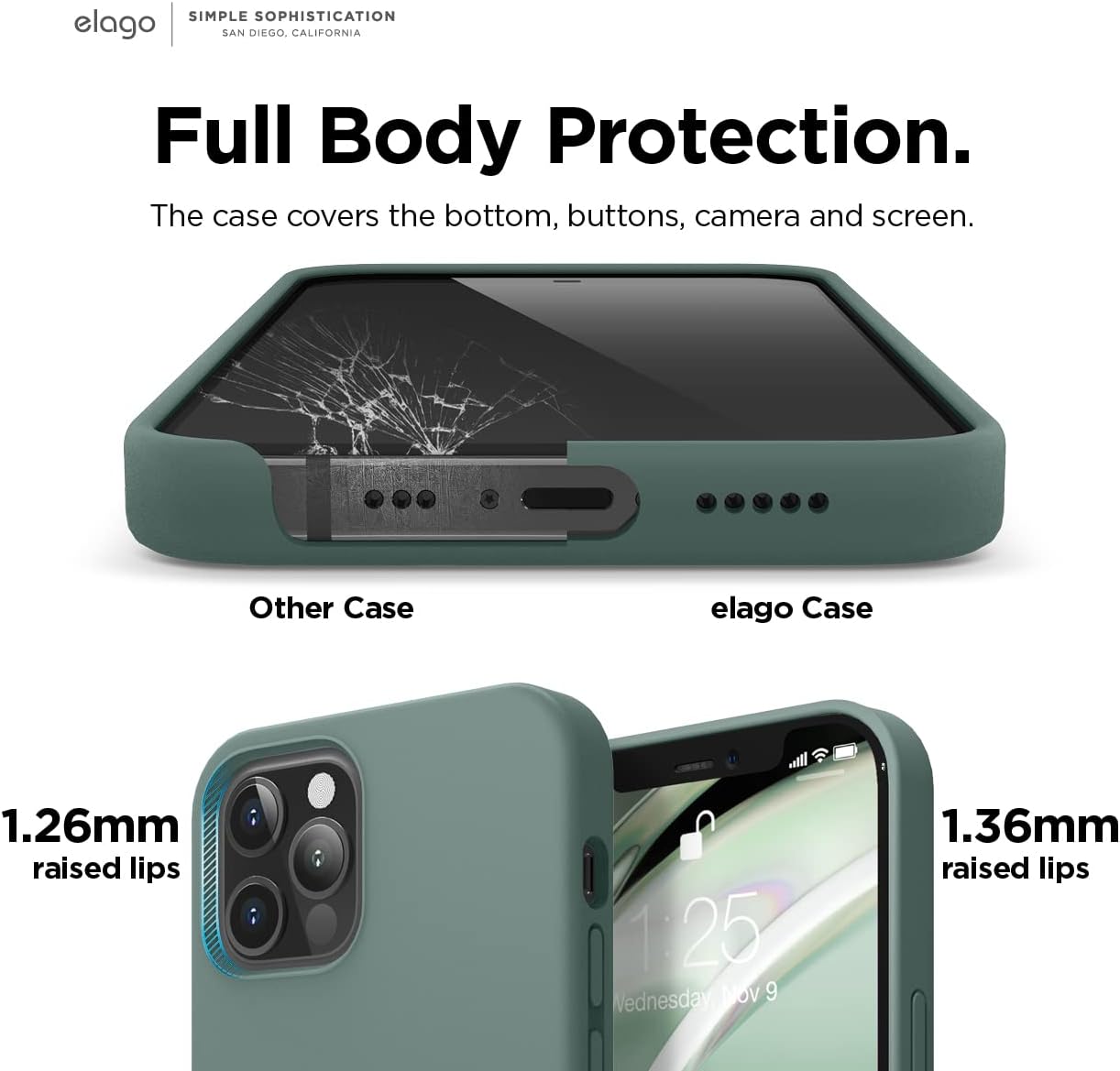 Liquid Silicone Case iPhone 12 & iPhone 12 Pro Cover (6.1") (Midnight Green) - Image 5