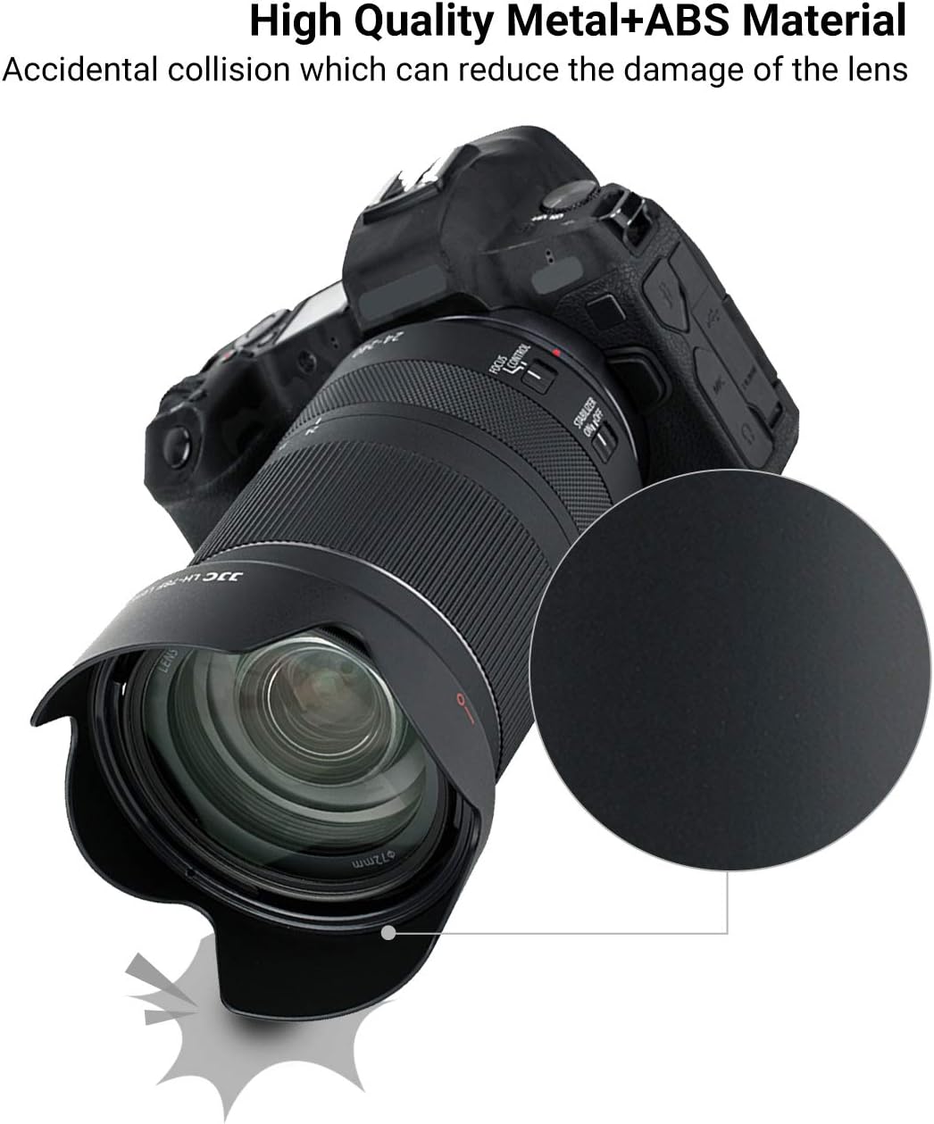 Reversible Len Hood Shade Bayonet for Canon RF 24-240mm F4-6.3 is USM Len - Image 5