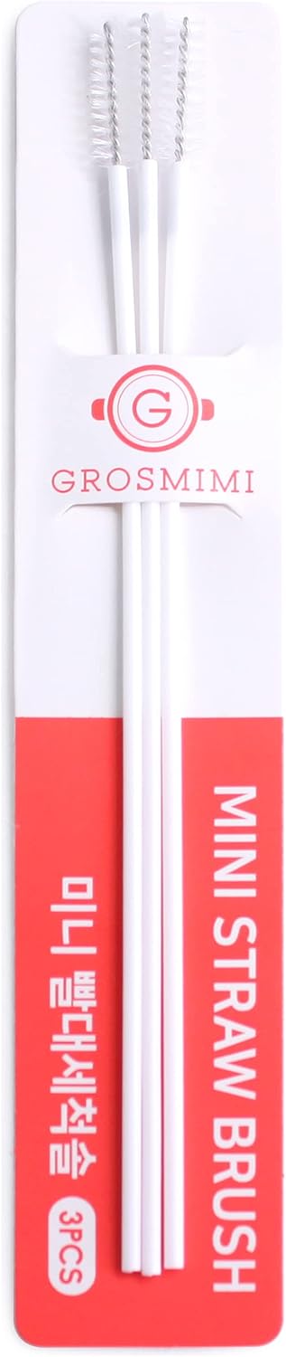 Mini Straw Brush Set, White, 3 Count