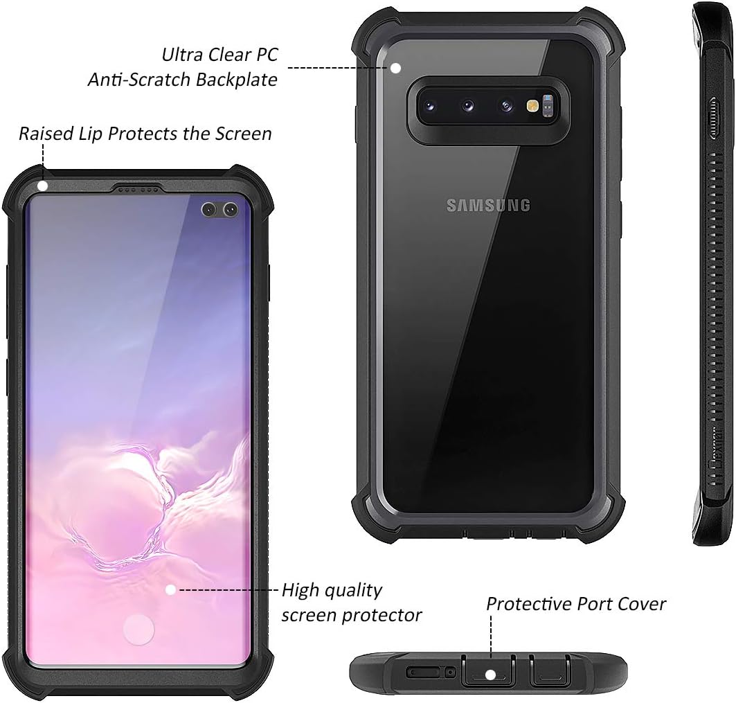 For Samsung Galaxy S10 Full Body Protection Shockproof Bumper Case - Black - Image 2
